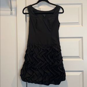 Black ruffled cocktail dress